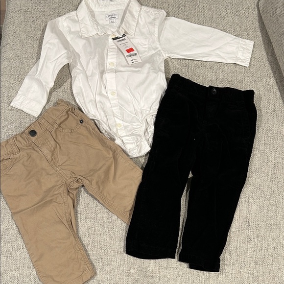 Crazy 8 White Shirt and Tan Pants Set - Picture 1 of 8
